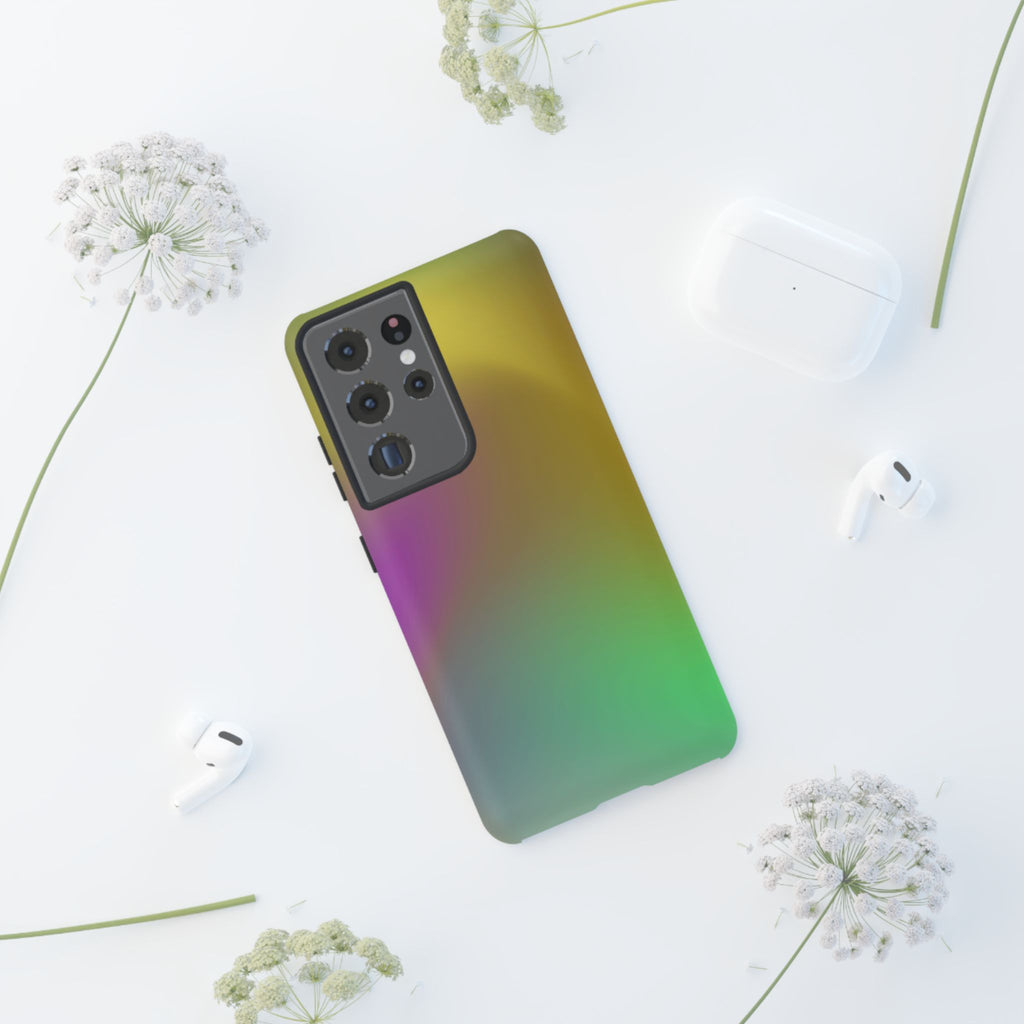 Vibrant Phone Case, Tough Cases, Colorful Phone Cover, Durable Mobile Case, Yellow Green Gradient Design