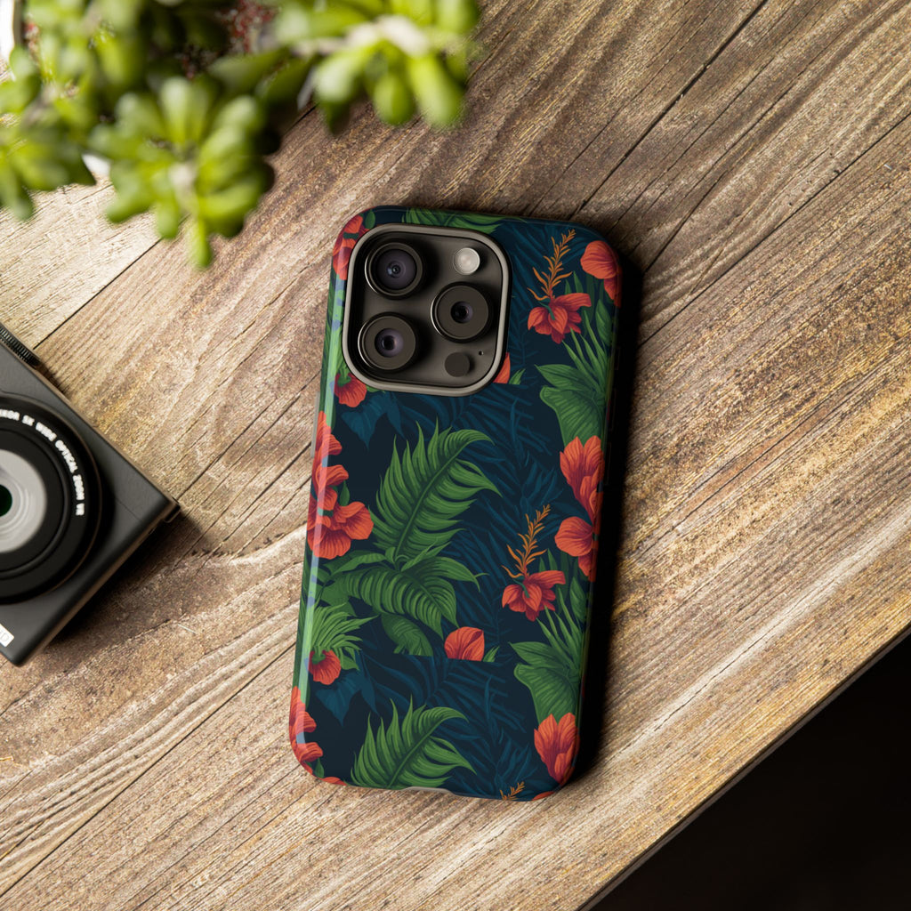 Tropical Phone Case with Floral Design, Eco-Friendly Protection for Summer Vibes, Ideal Gift for Nature Lovers, Vibrant Background