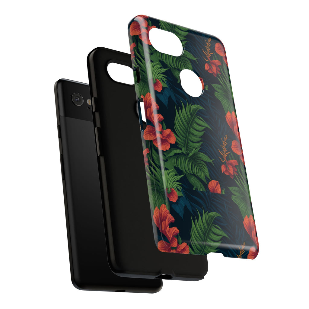 Tropical Phone Case with Floral Design, Eco-Friendly Protection for Summer Vibes, Ideal Gift for Nature Lovers, Vibrant Background