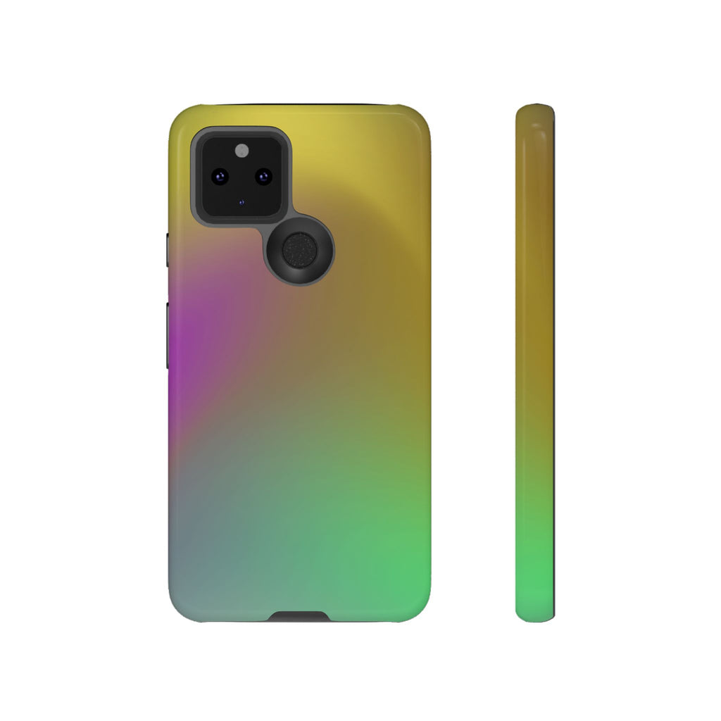 Vibrant Phone Case, Tough Cases, Colorful Phone Cover, Durable Mobile Case, Yellow Green Gradient Design