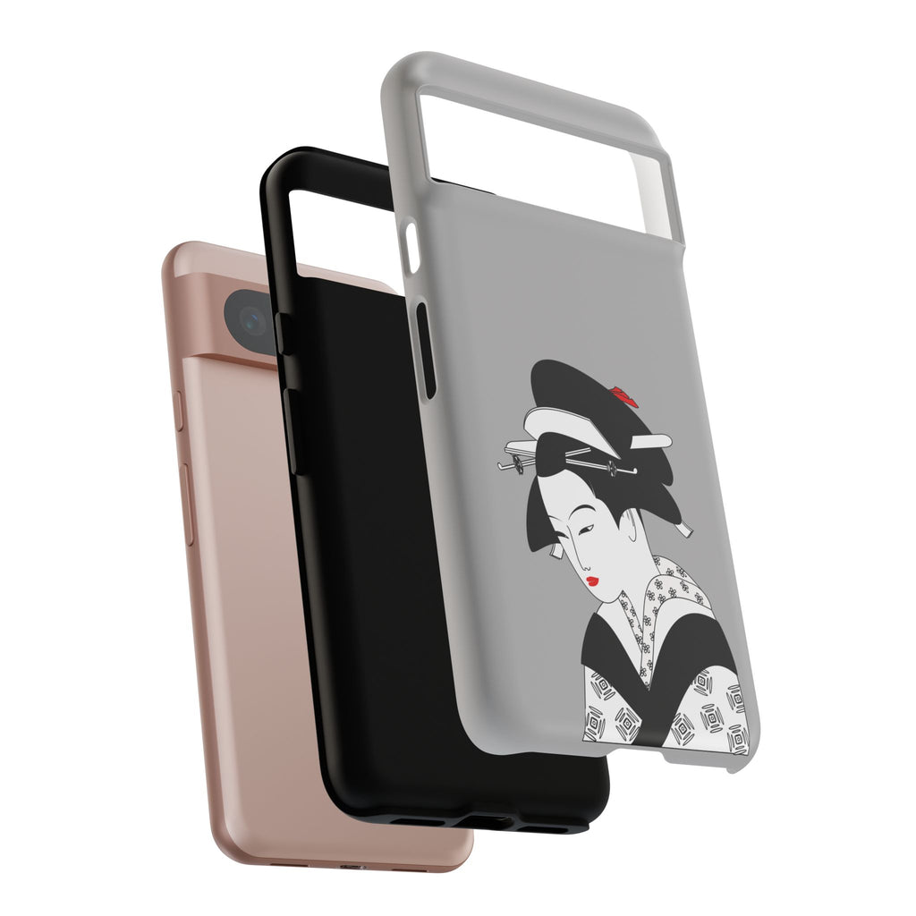 Stylish Phone Case with Japanese Geisha Design, Tough Phone Case, Cute Phone Cover, Japanese Art, Ethnic Style