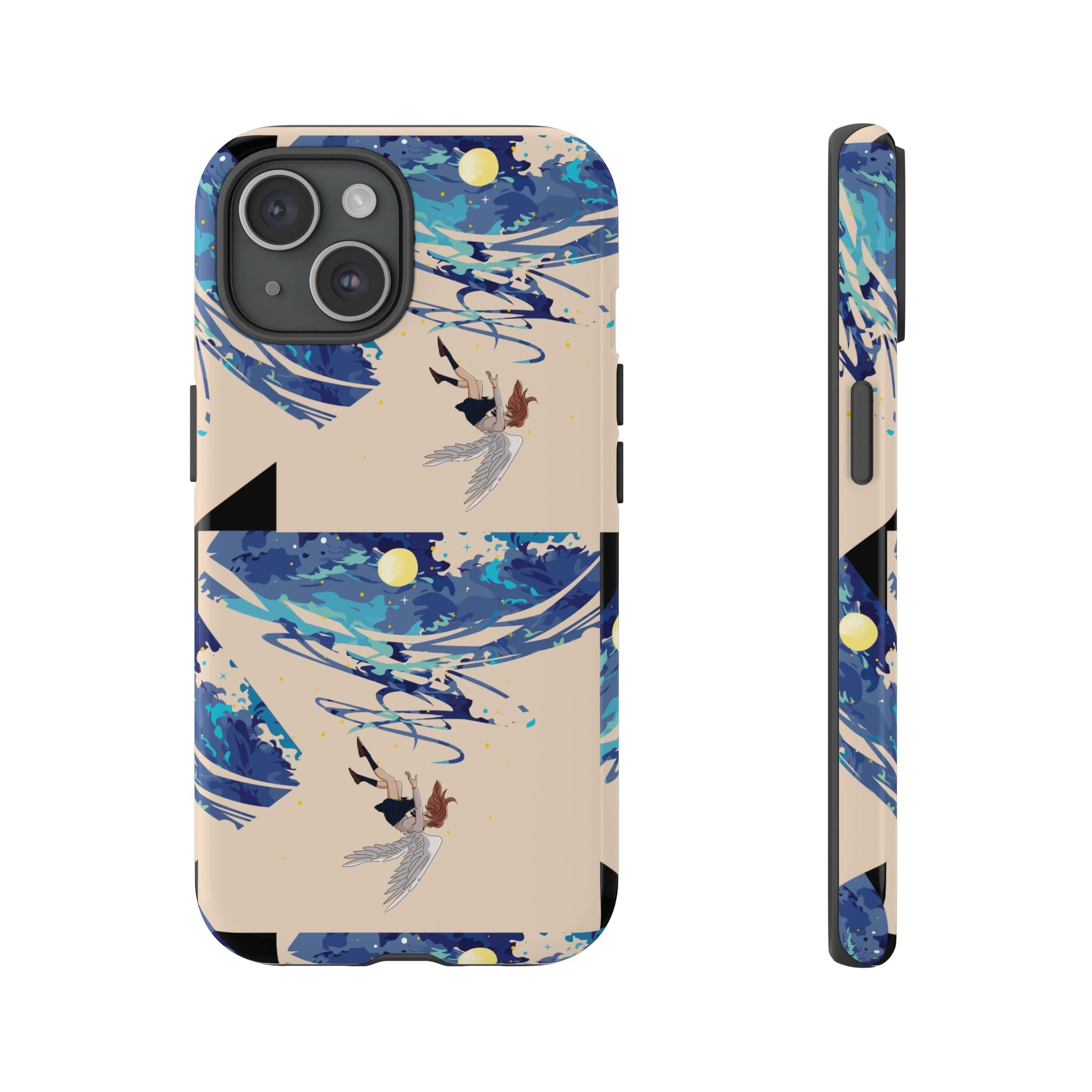Artistic Phone Case with Abstract Design, Vivid Blue Waves and Fish, Stylish Phone Accessory, Unique Gift Idea, Trendy Tech Decor, [...]