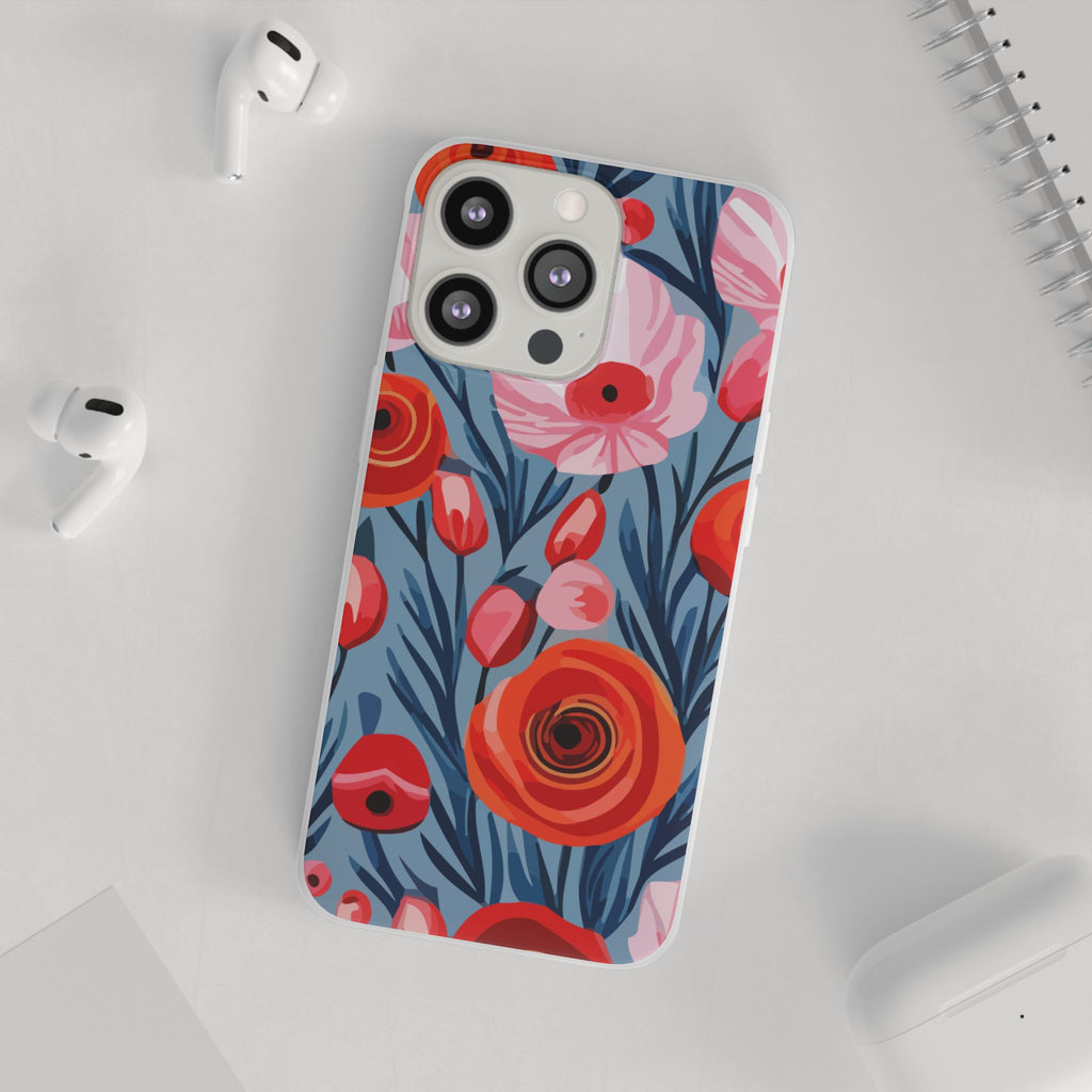 Beautiful Floral Flexi Cases for Phone, Stylish Protective Cover, Gift for Her, Phone Accessories, Floral Design