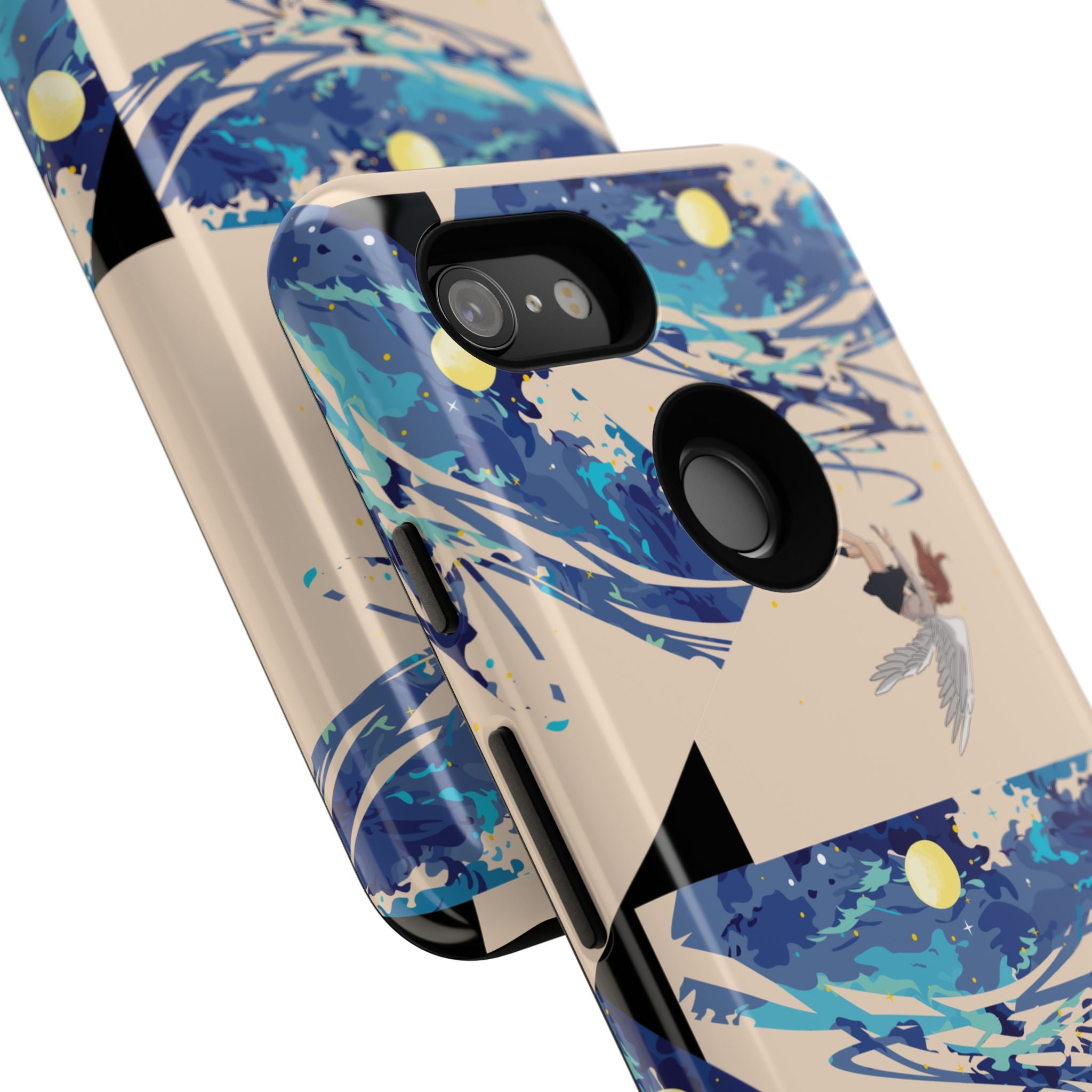 Artistic Phone Case with Abstract Design, Vivid Blue Waves and Fish, Stylish Phone Accessory, Unique Gift Idea, Trendy Tech Decor, [...]