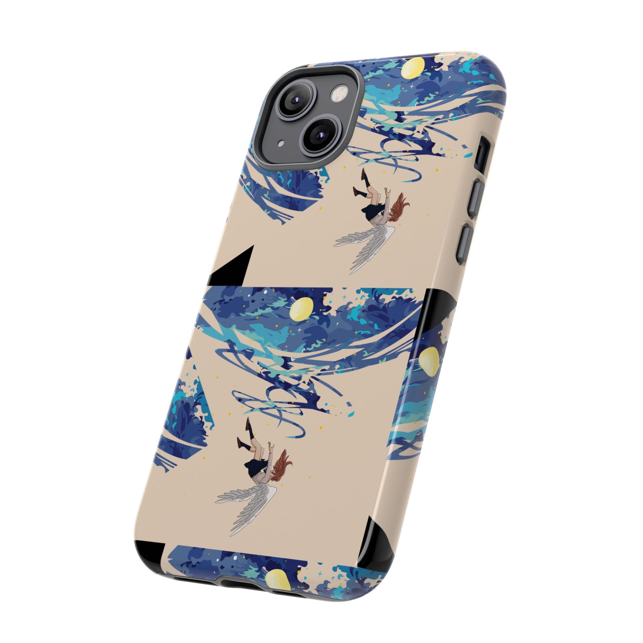 Artistic Phone Case with Abstract Design, Vivid Blue Waves and Fish, Stylish Phone Accessory, Unique Gift Idea, Trendy Tech Decor, [...]