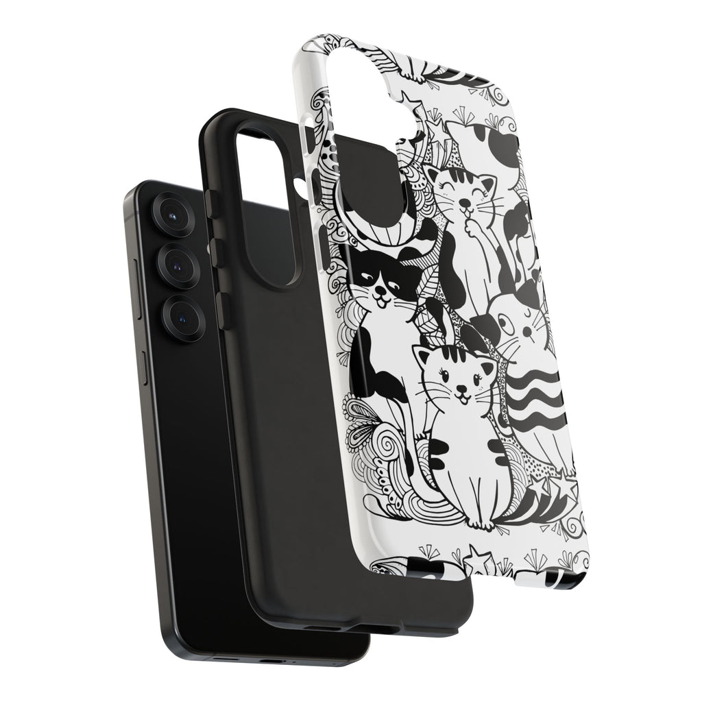 Cat-Themed Phone Case, Cute Cat Art, Pet Lover Gift, Birthday Present, Unique Cat Decor, Fun Tech Accessories, Animal Lover Case