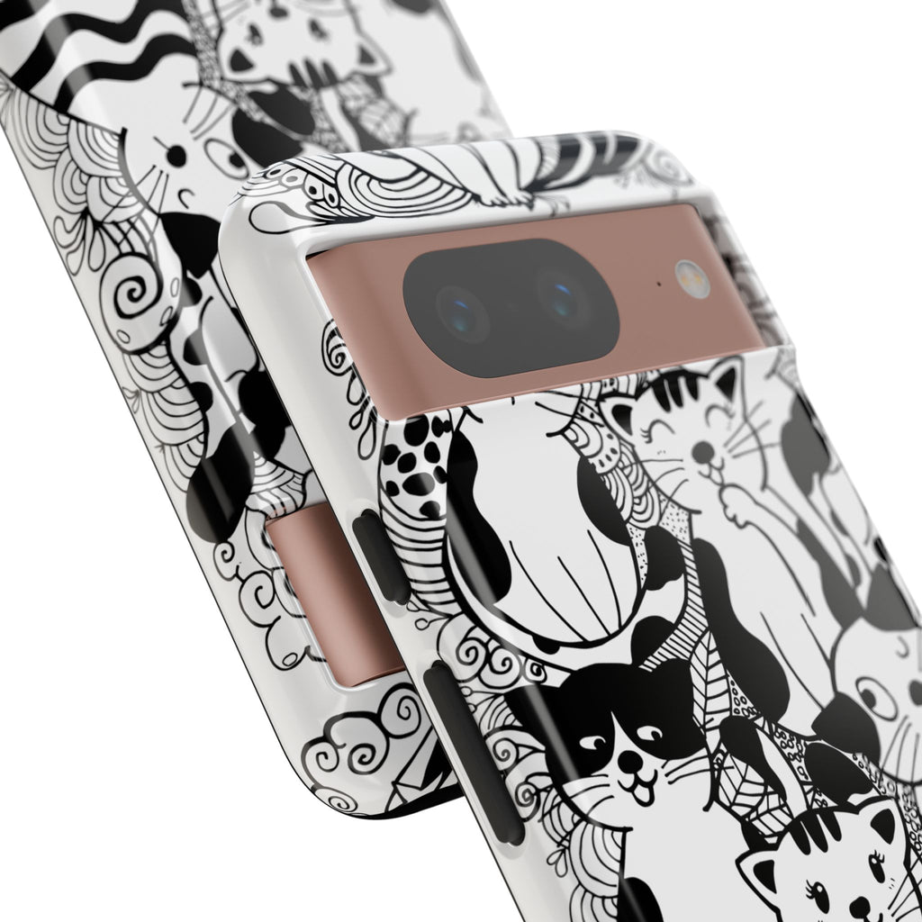 Cat-Themed Phone Case, Cute Cat Art, Pet Lover Gift, Birthday Present, Unique Cat Decor, Fun Tech Accessories, Animal Lover Case
