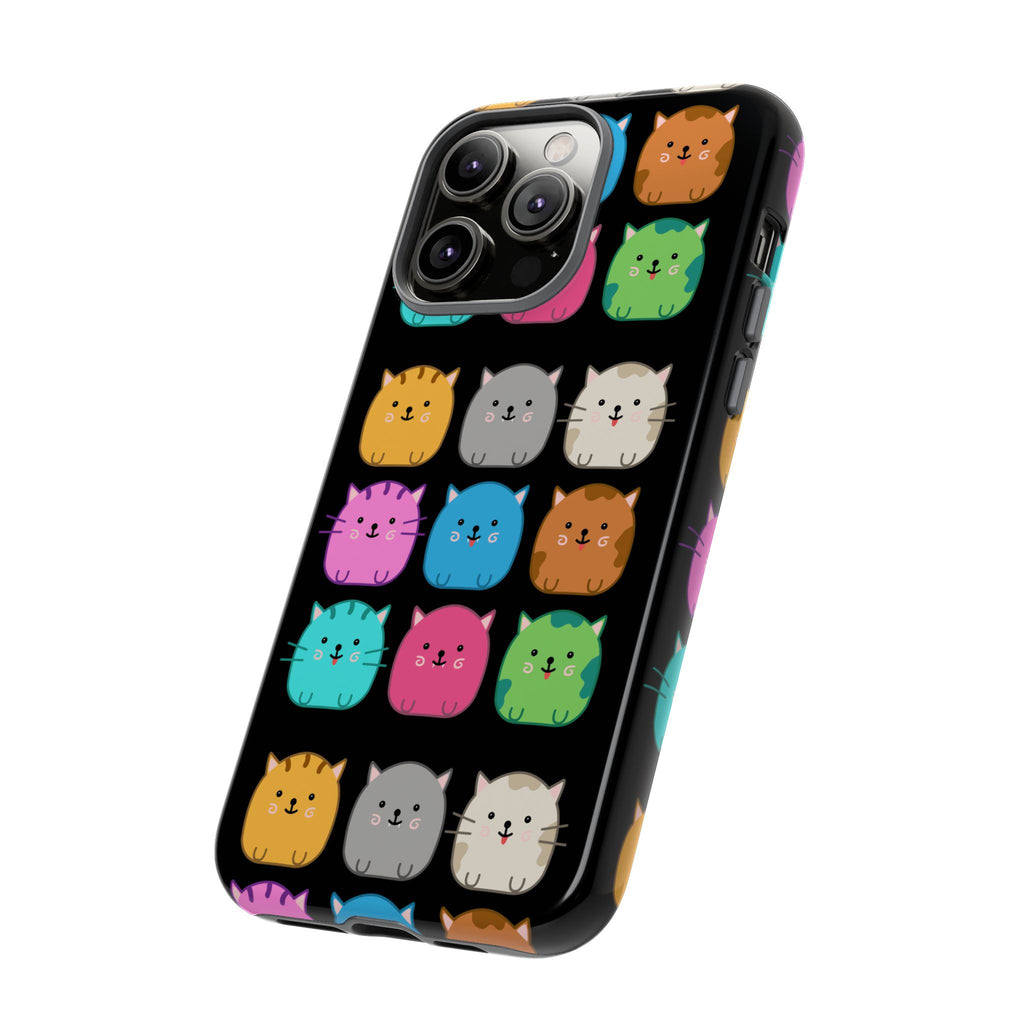 Cute Cat Phone Case, Kawaii Animal Lover Gift, Tough Phone Cover for Kids and Adults, Fun Cat Designs for Birthdays, Pet Lovers
