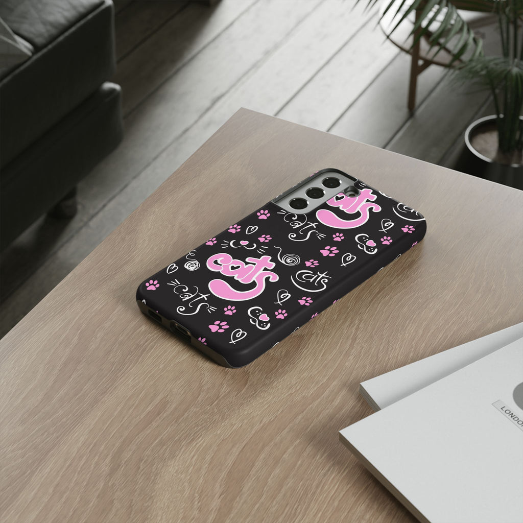 Cute Cat Print Phone Cases, Tough Cases for Cat Lovers, Pet Phone Cover, Gift for Cat Moms, Stylish Phone Accessories
