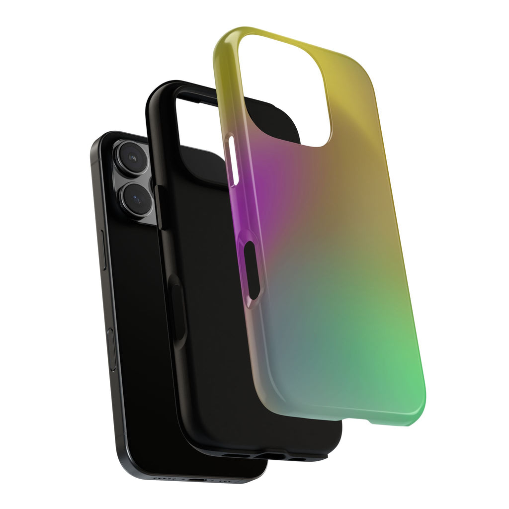 Vibrant Phone Case, Tough Cases, Colorful Phone Cover, Durable Mobile Case, Yellow Green Gradient Design