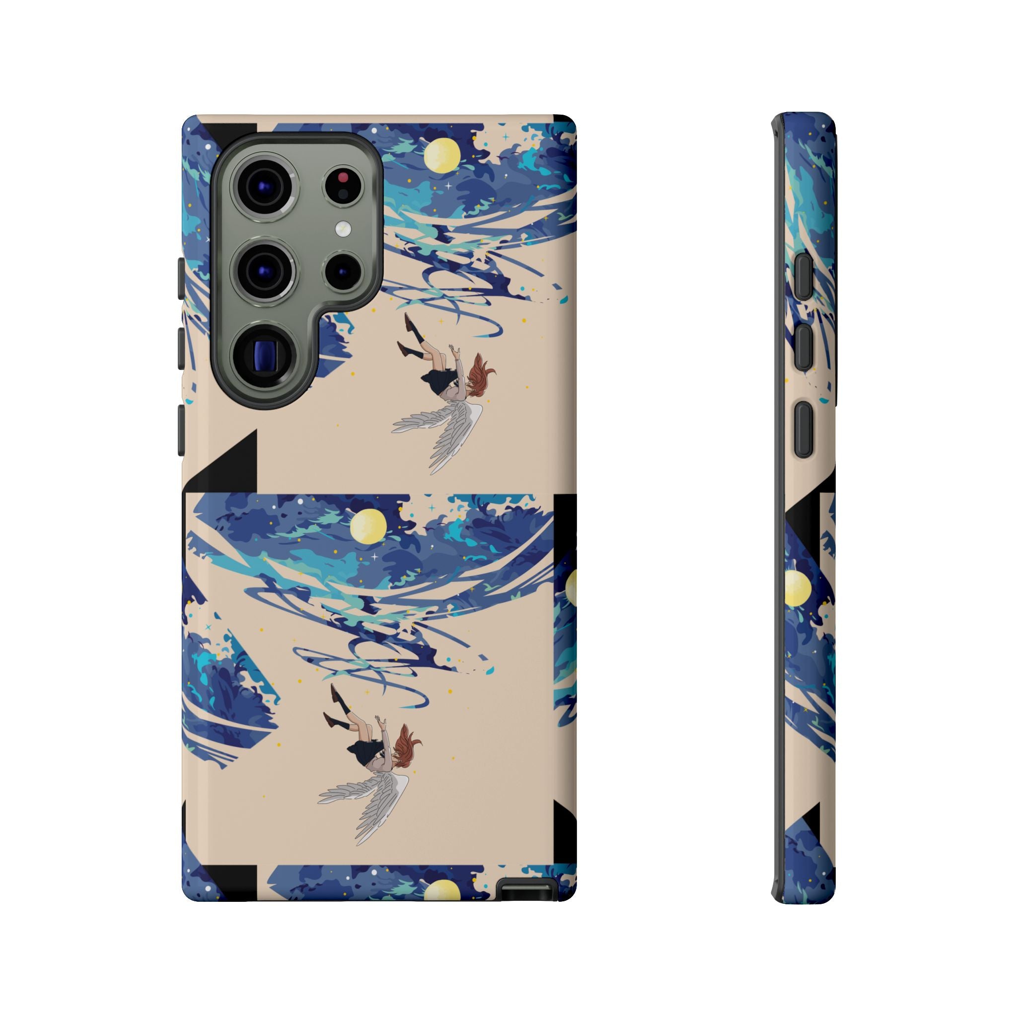 Artistic Phone Case with Abstract Design, Vivid Blue Waves and Fish, Stylish Phone Accessory, Unique Gift Idea, Trendy Tech Decor, [...]